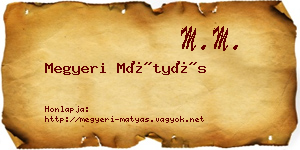 Megyeri Mátyás névjegykártya