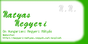 matyas megyeri business card